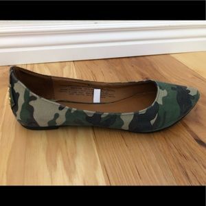 Camo Flats with gold studs